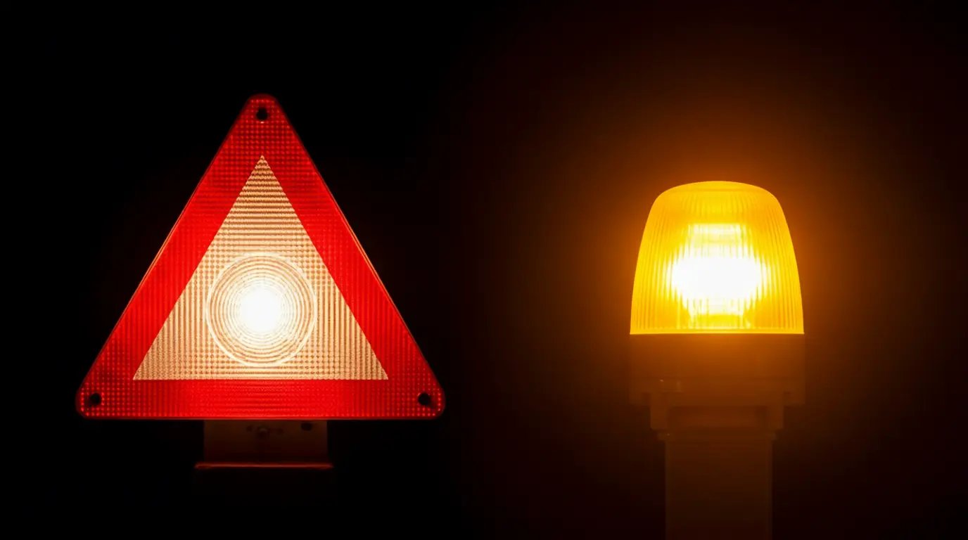 Diferencias entre triangulo de emergencia y luces o señales v16